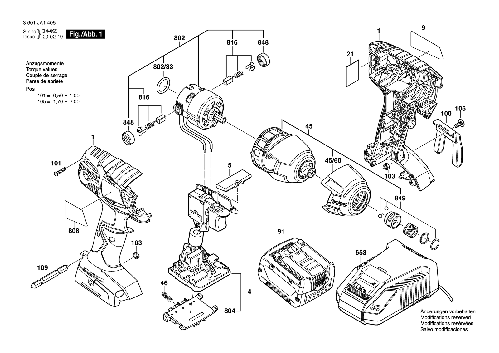 Bosch ASS 14-1/4" parts diagram, sheet 1