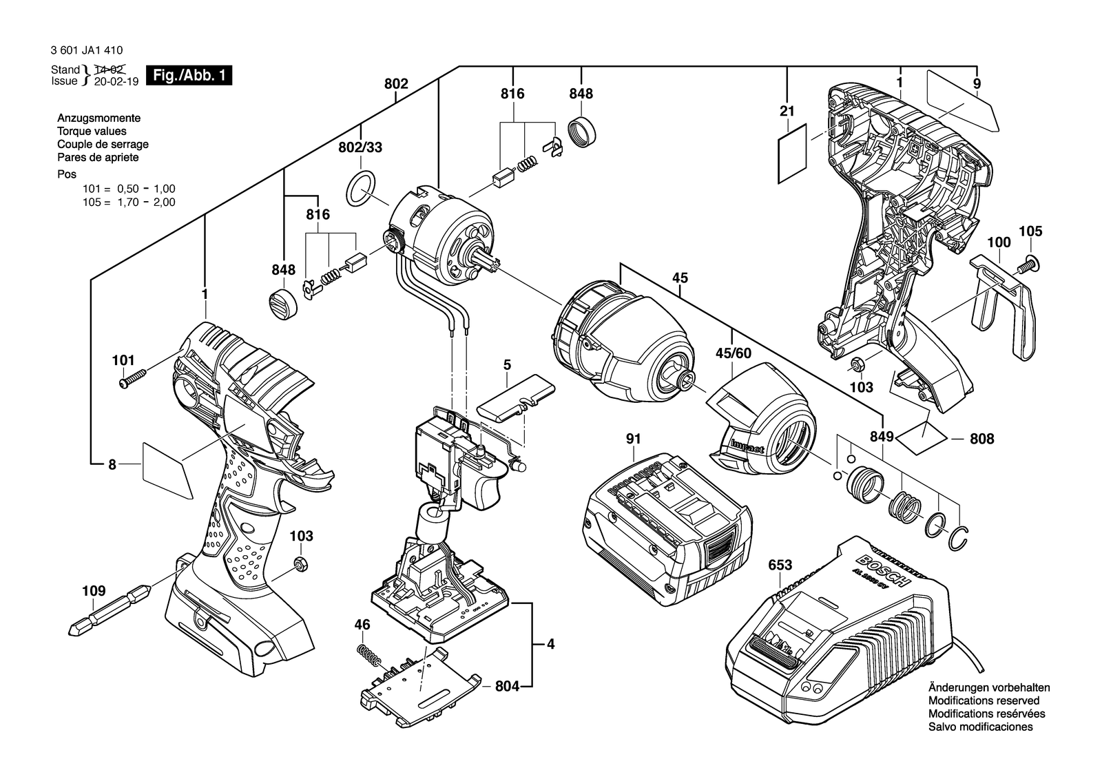 Bosch 25614 parts diagram, sheet 1
