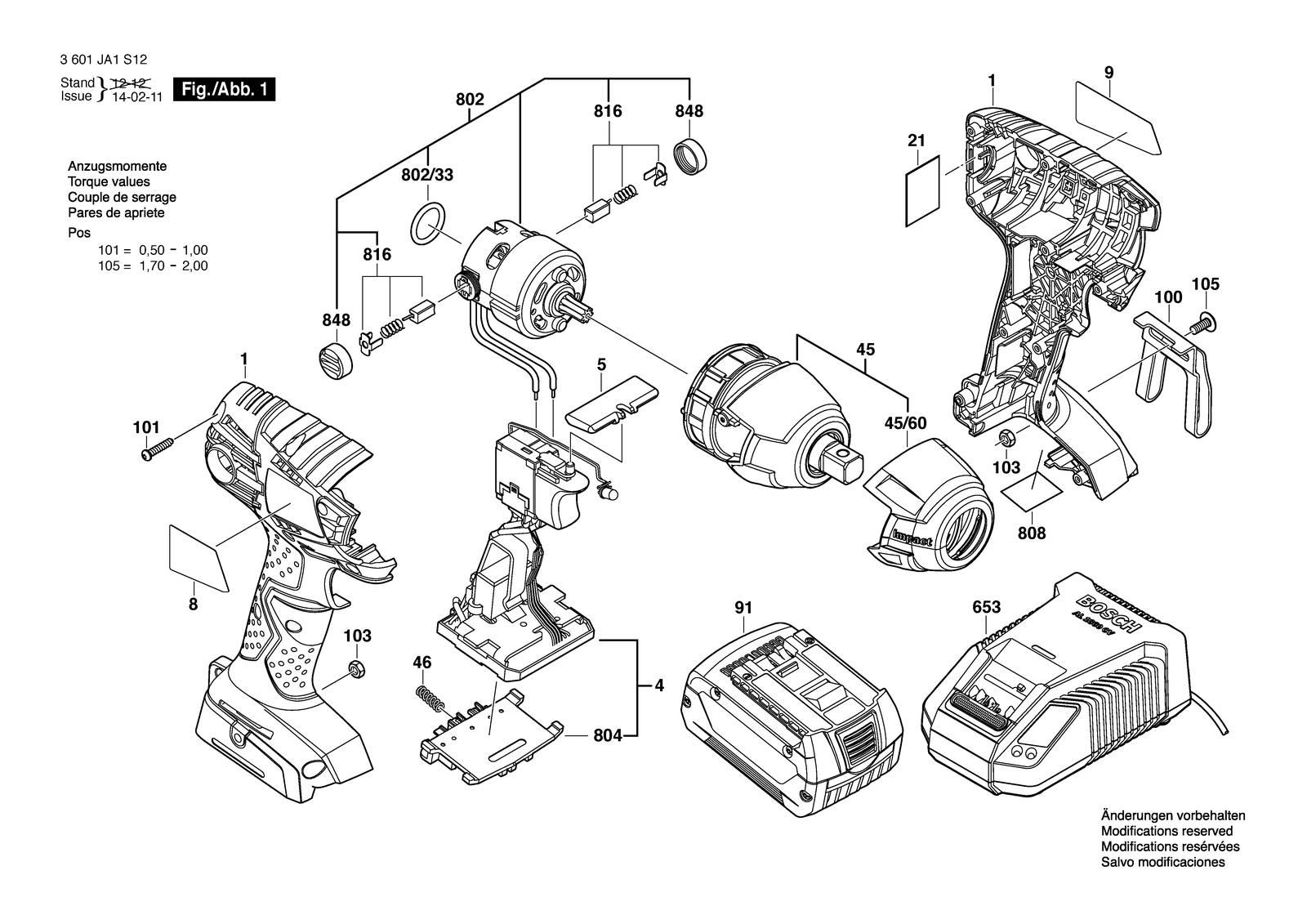 Bosch 24618 parts diagram, sheet 1