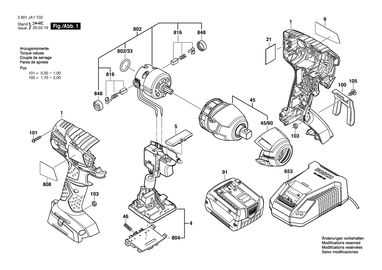 Bosch GDS 14,4 V-LI parts diagram, sheet 1
