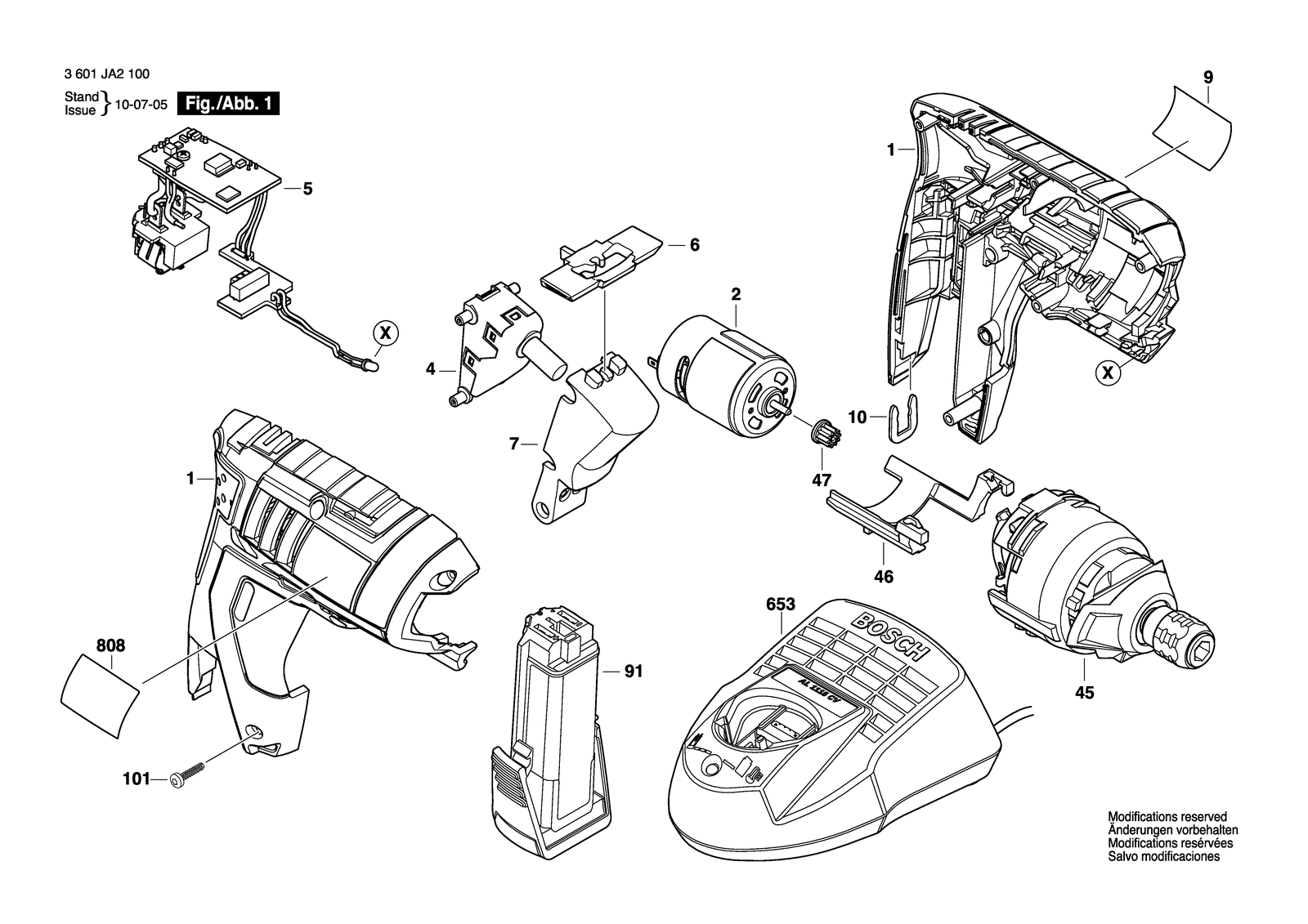 Bosch GSR Mx2Drive parts diagram, sheet 1