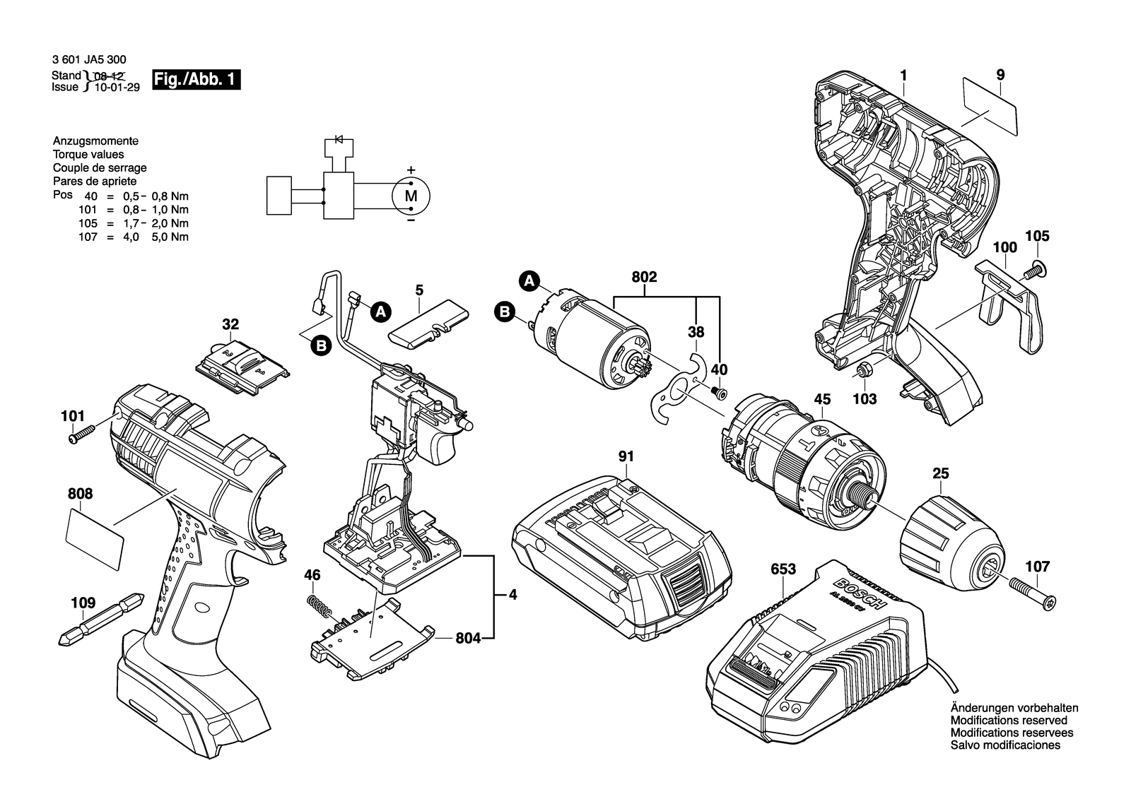 Bosch HDB 180 parts diagram, sheet 1