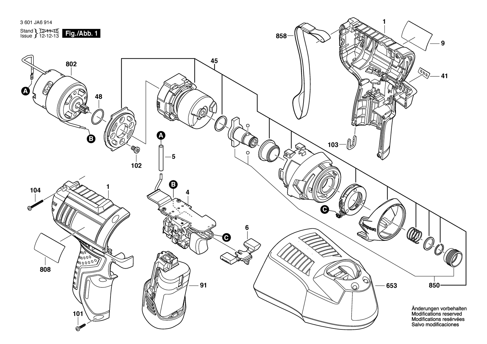Bosch PS41 parts diagram, sheet 1