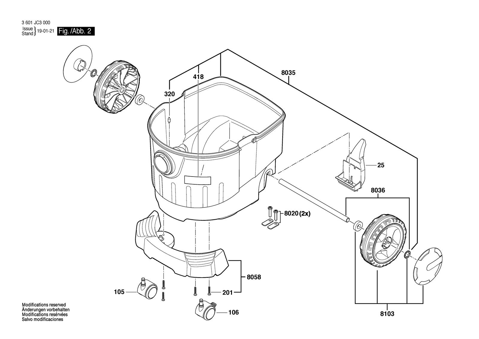 Bosch GAS 35 L SFC parts diagram, sheet 2