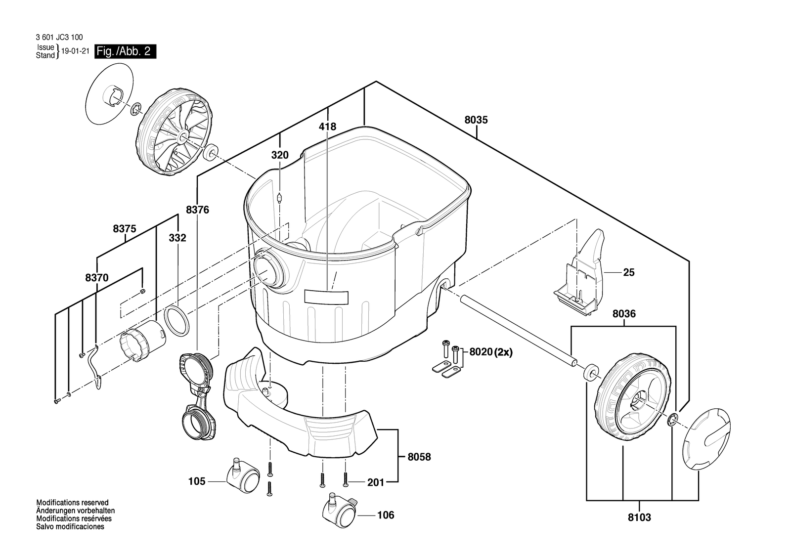 Bosch GAS 35 M AFC parts diagram, sheet 2