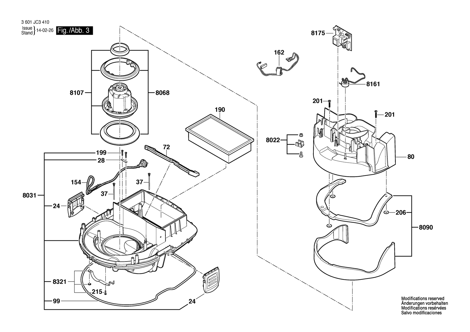 Bosch VAC090S parts diagram, sheet 3