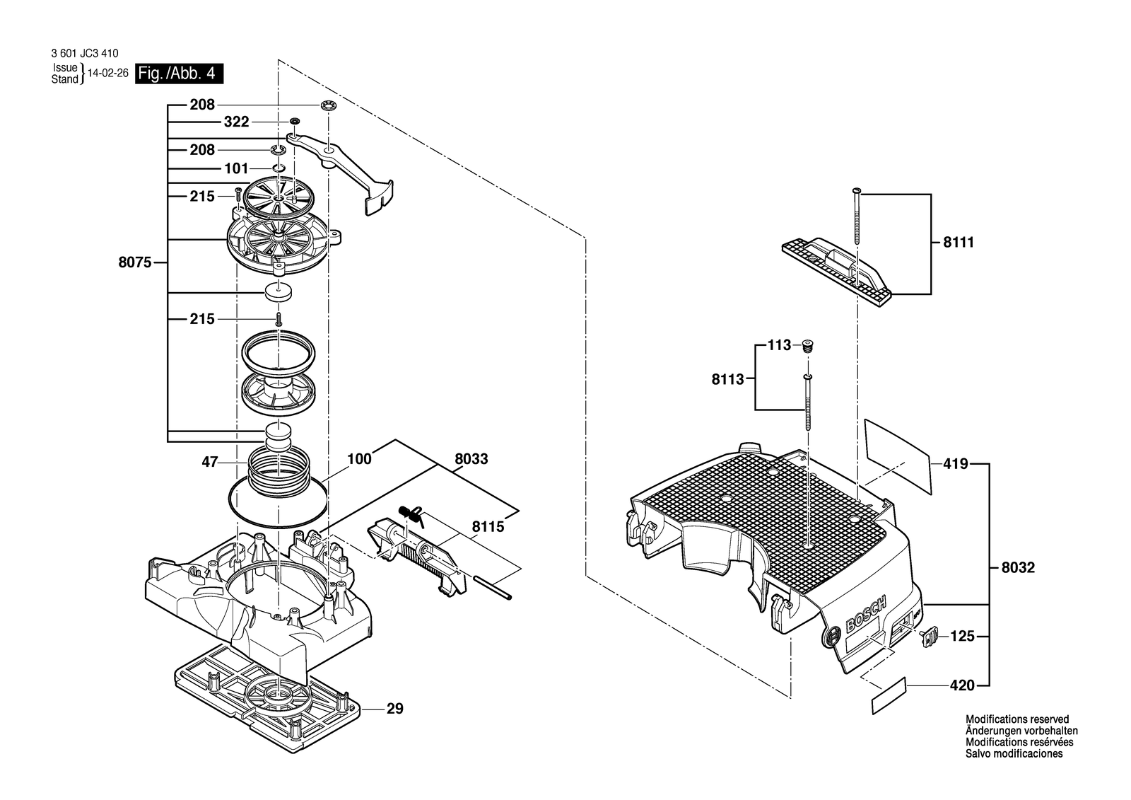 Bosch VAC090S parts diagram, sheet 4