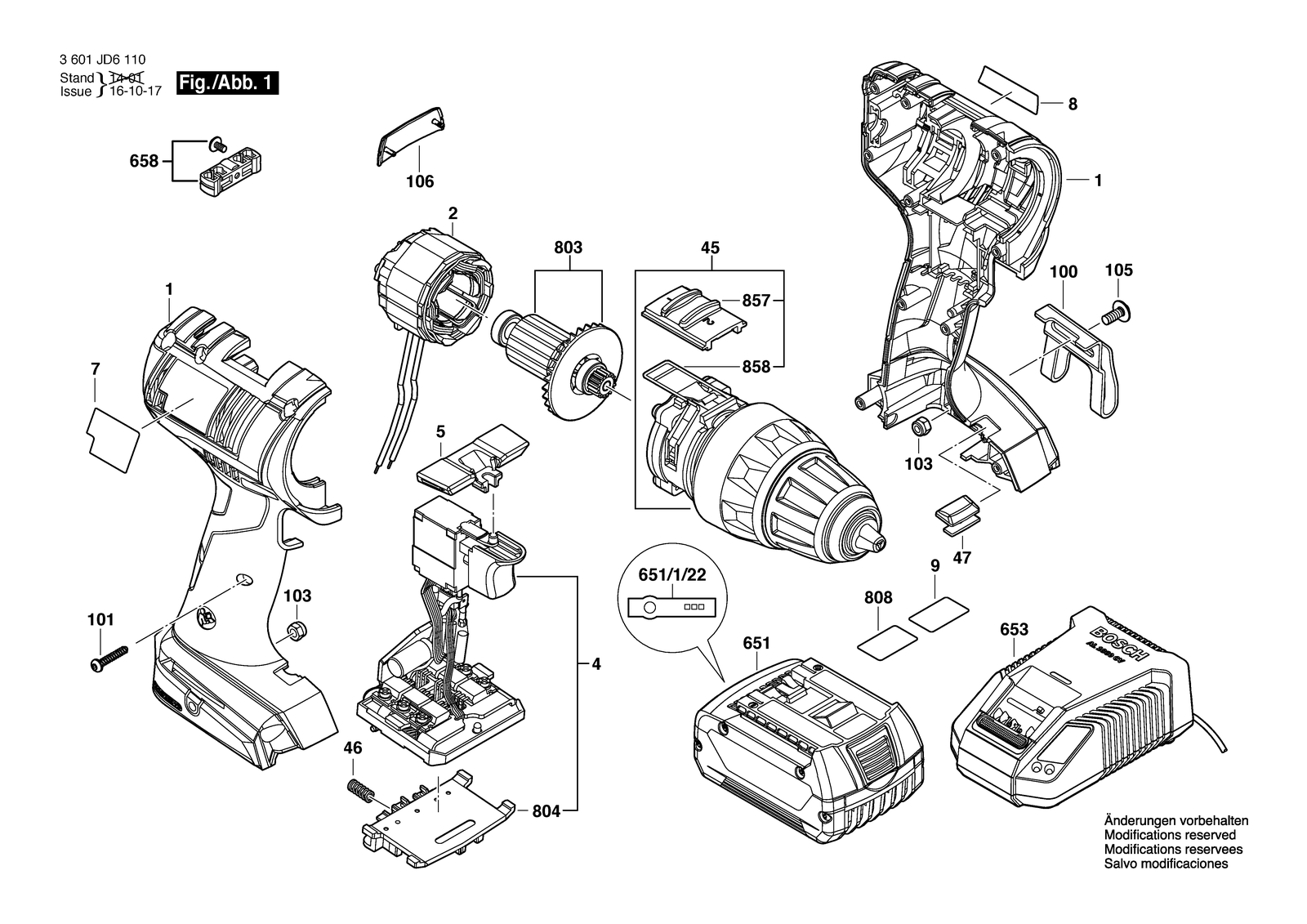 Bosch DDS 182 parts diagram, sheet 1
