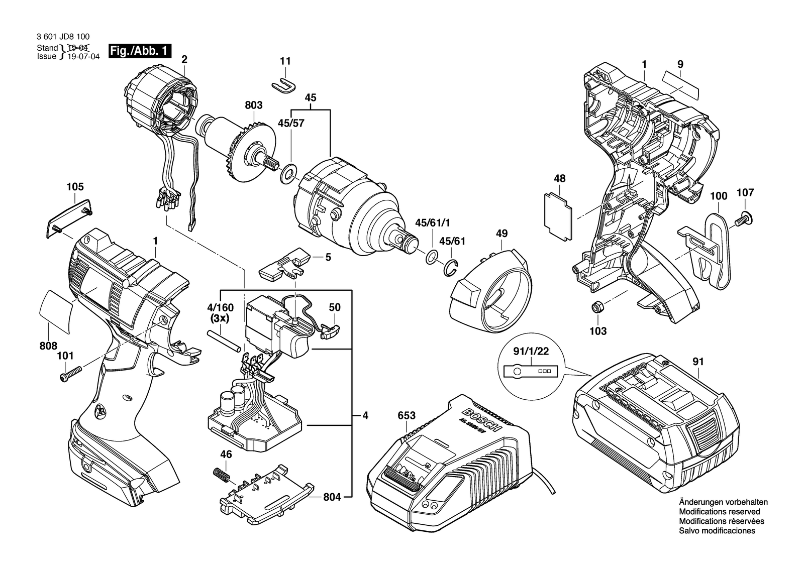 Bosch GDS 18V-EC 250 parts diagram, sheet 1