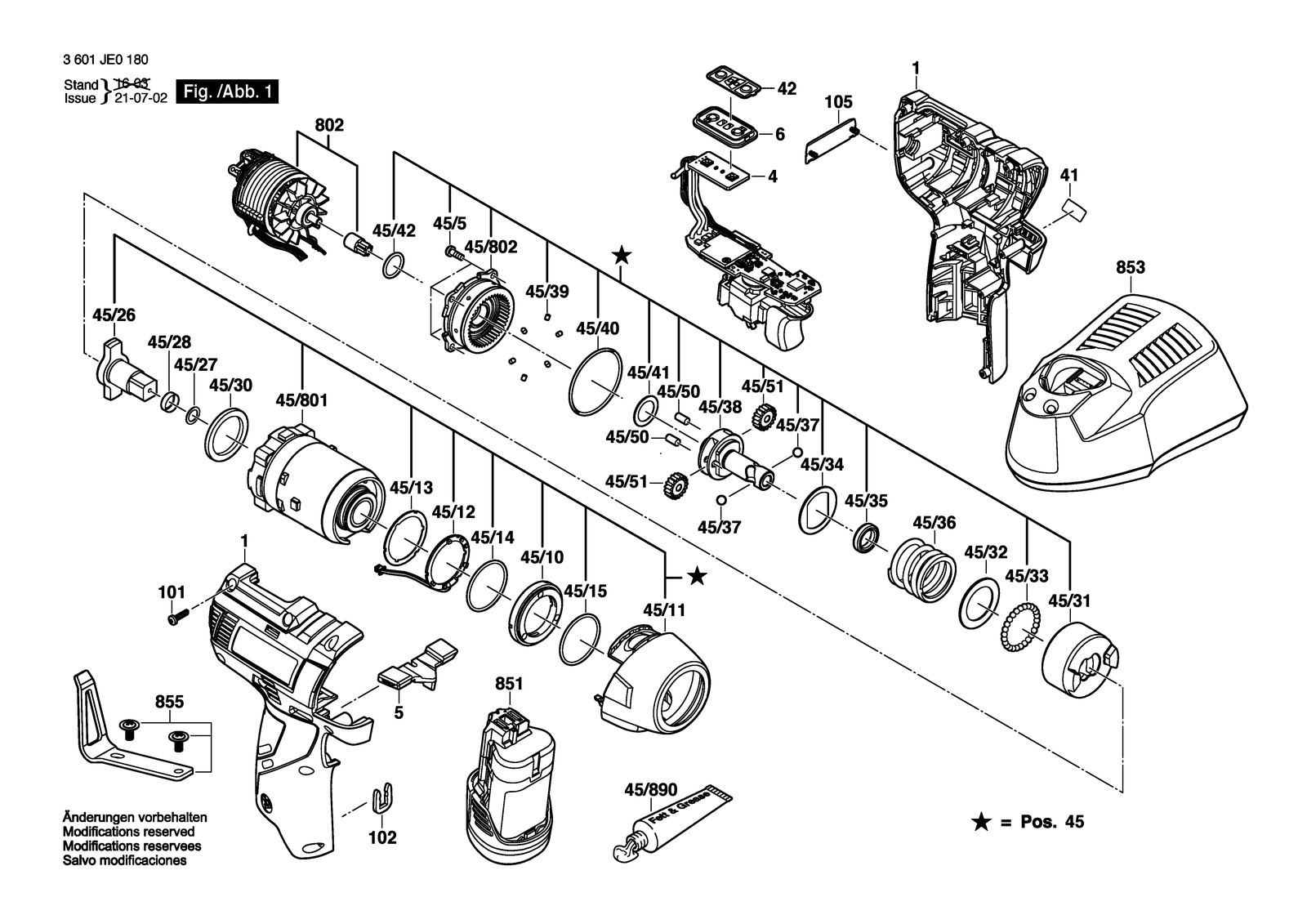 Bosch GDS 10.8V-EC parts diagram, sheet 1
