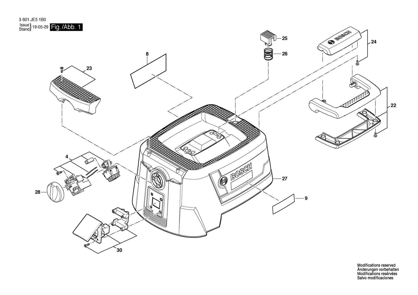 Bosch GAS 10 PS parts diagram, sheet 1