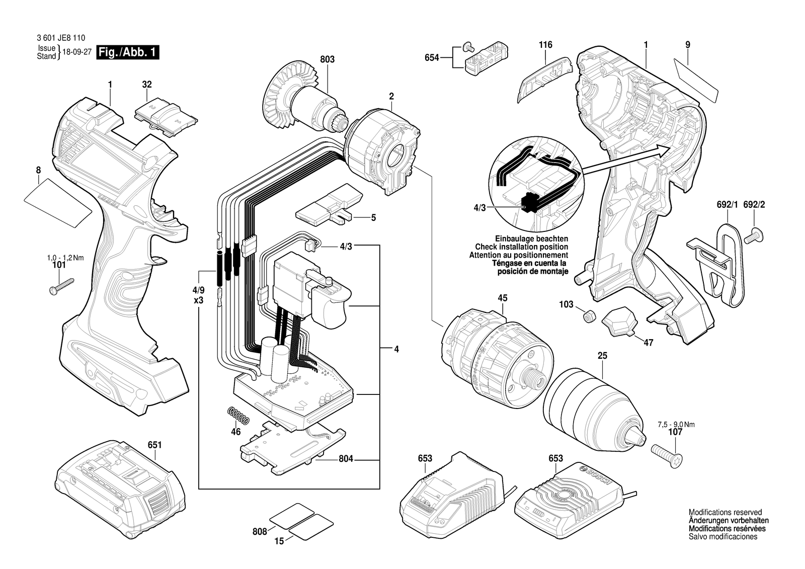 Bosch DDS183 parts diagram, sheet 1