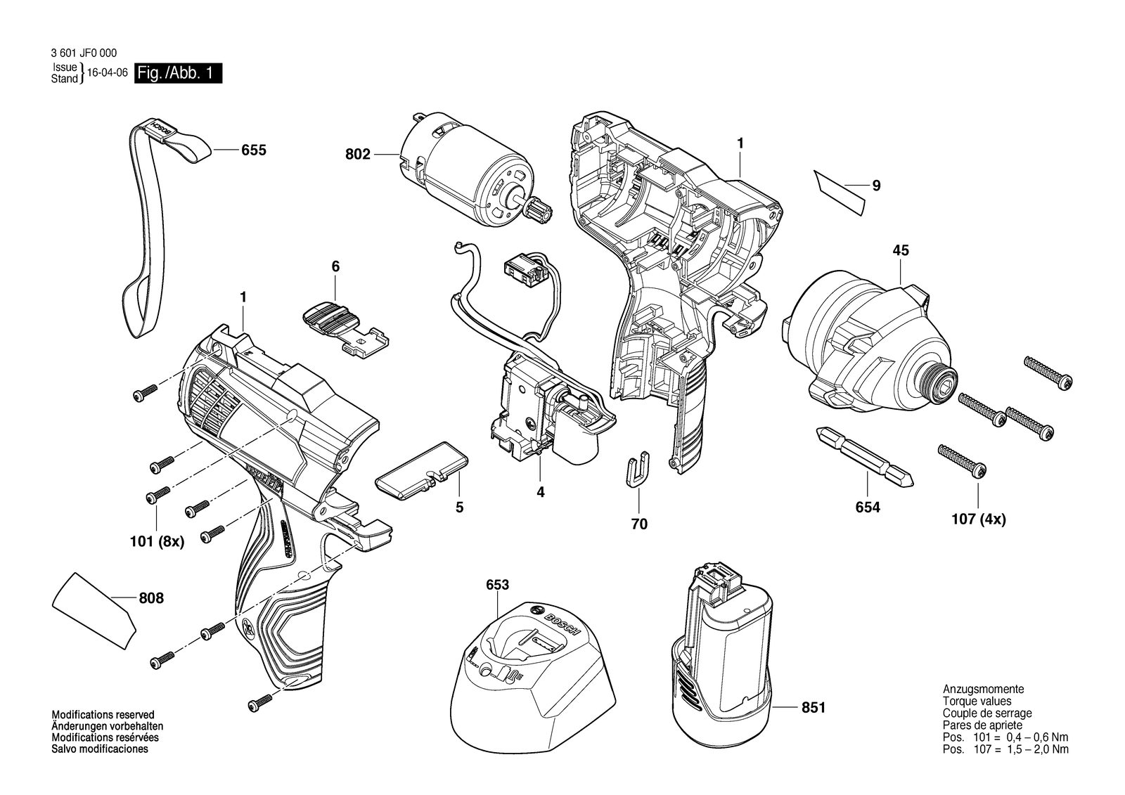 Bosch GDR 120-LI parts diagram, sheet 1