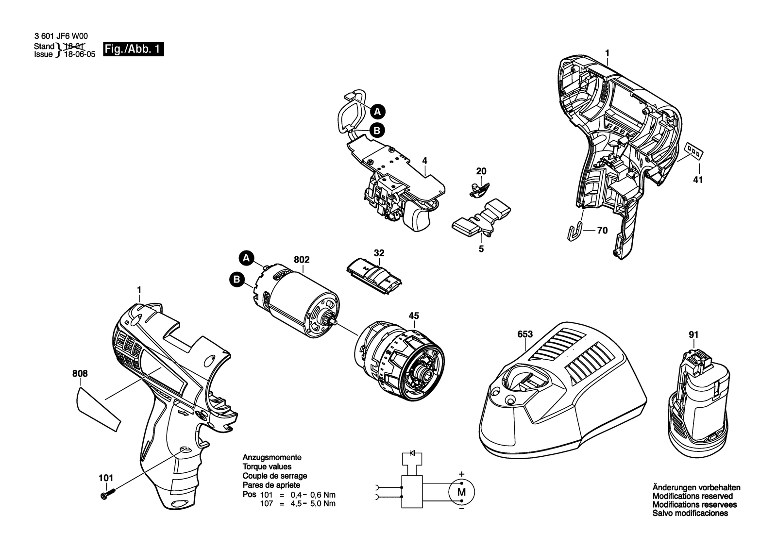 Bosch BS 12-A MULTI parts diagram, sheet 1