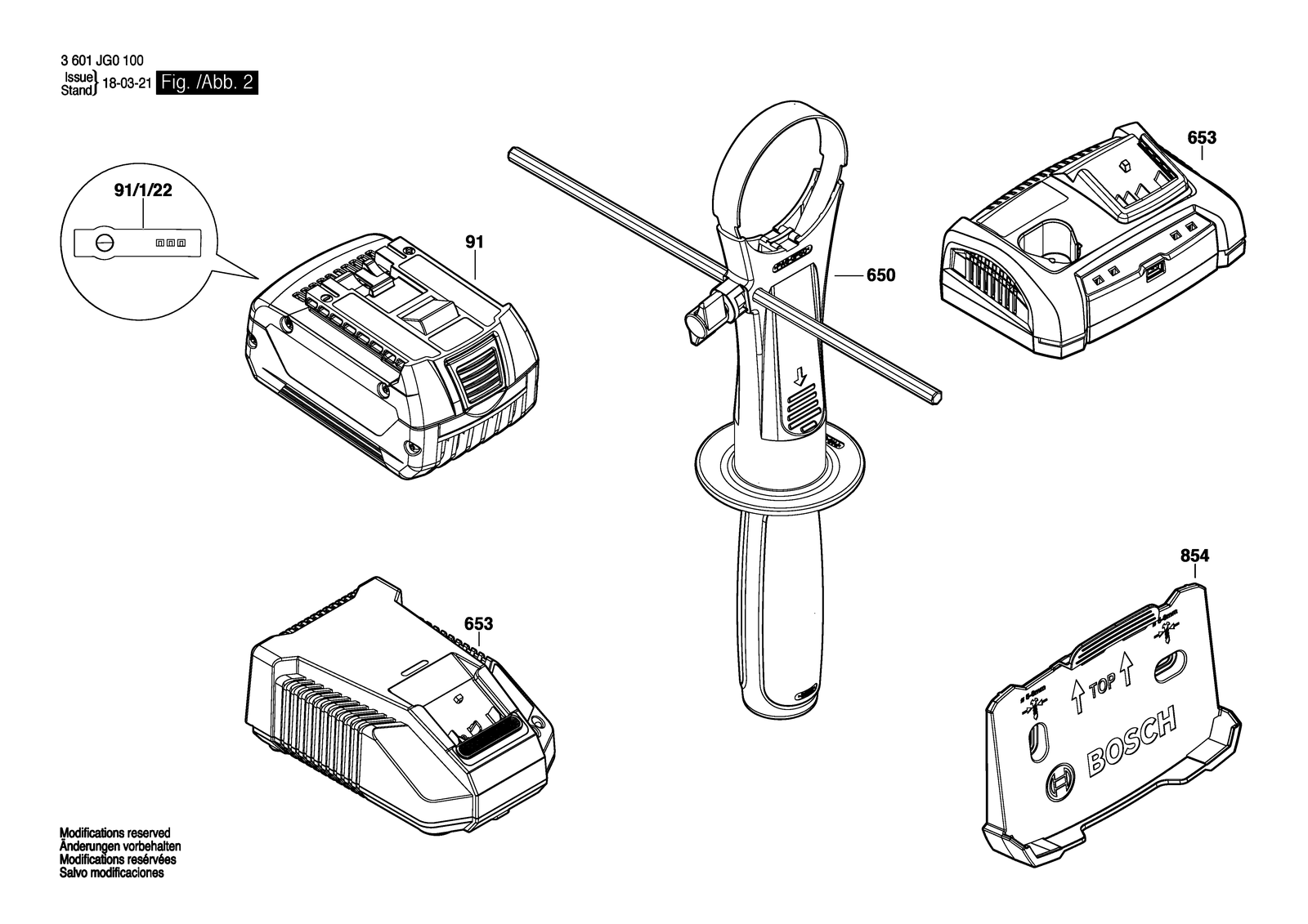 Bosch GSR 18V-110 C parts diagram, sheet 2