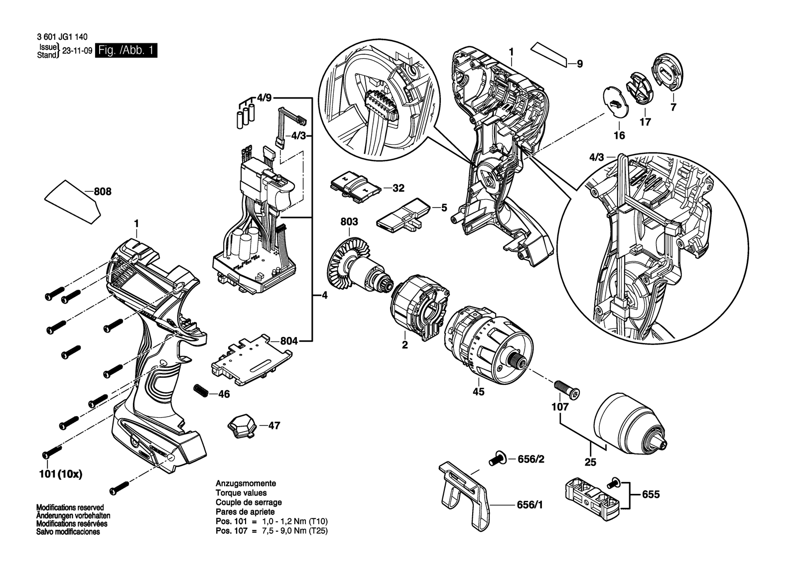 Bosch GSR 18V-60 C parts diagram, sheet 1