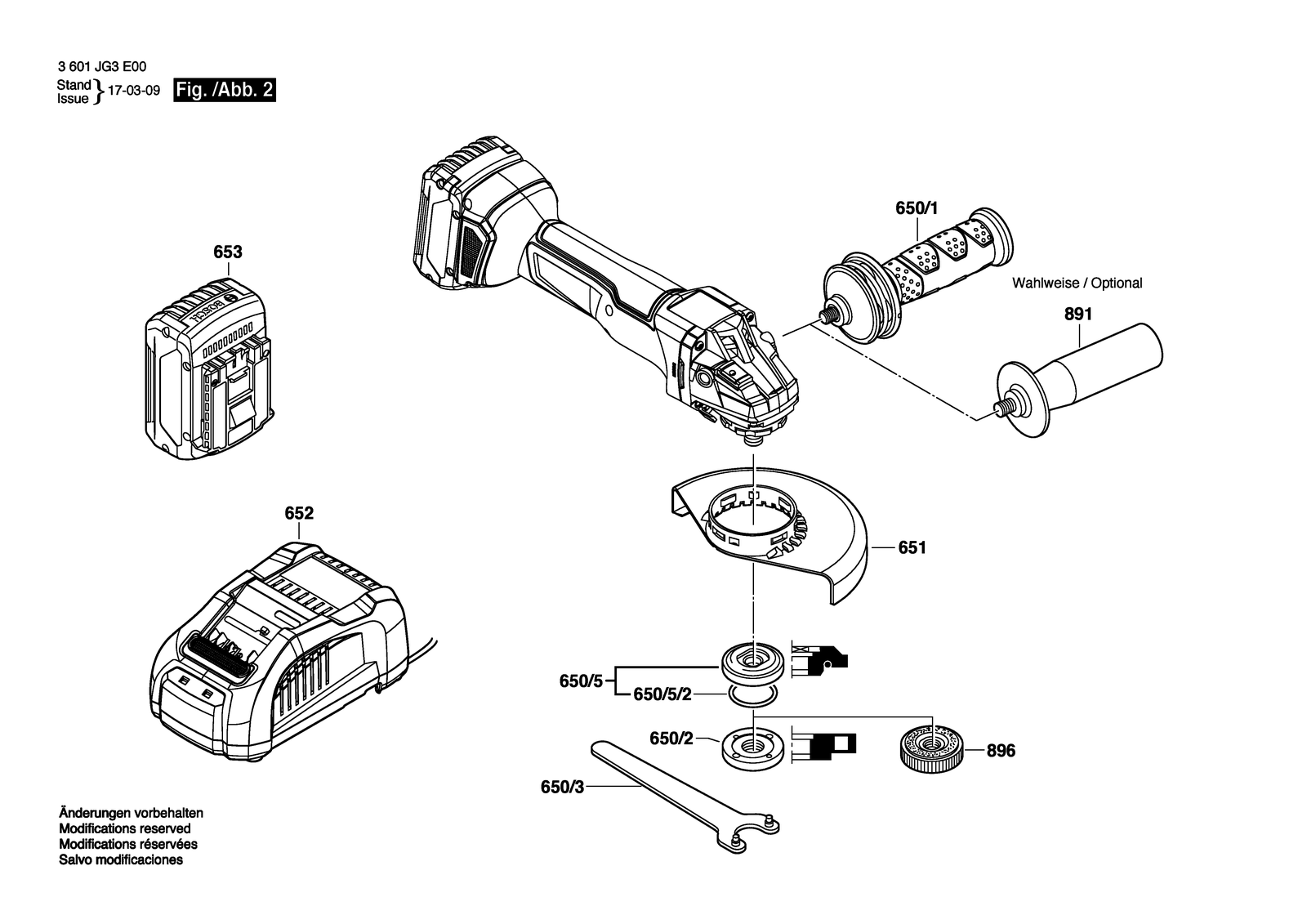Bosch GWS 18V-125 PC parts diagram, sheet 2
