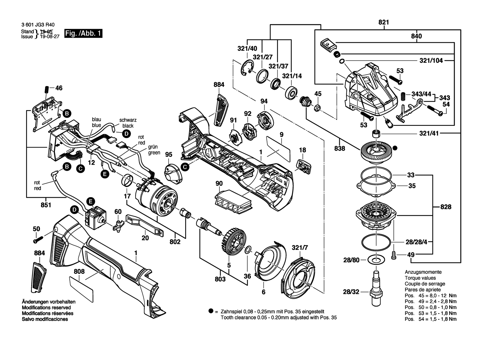 Bosch CBAGR18 parts diagram, sheet 1