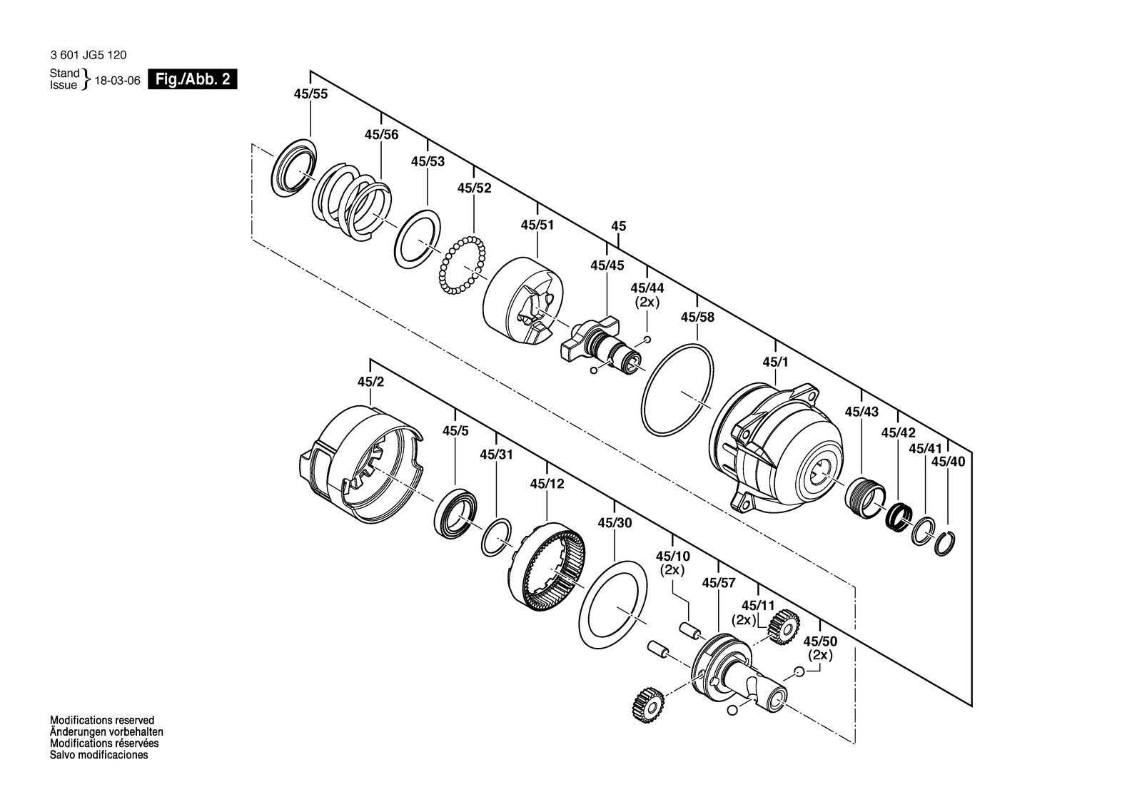 Bosch GDR 180-LI parts diagram, sheet 2