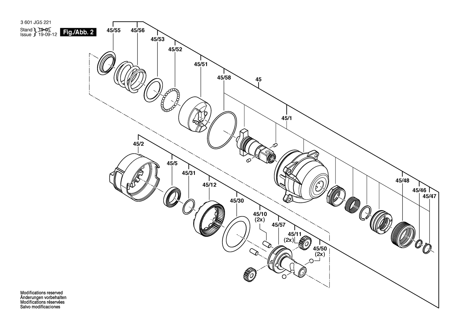 Bosch GDX 180-LI parts diagram, sheet 2