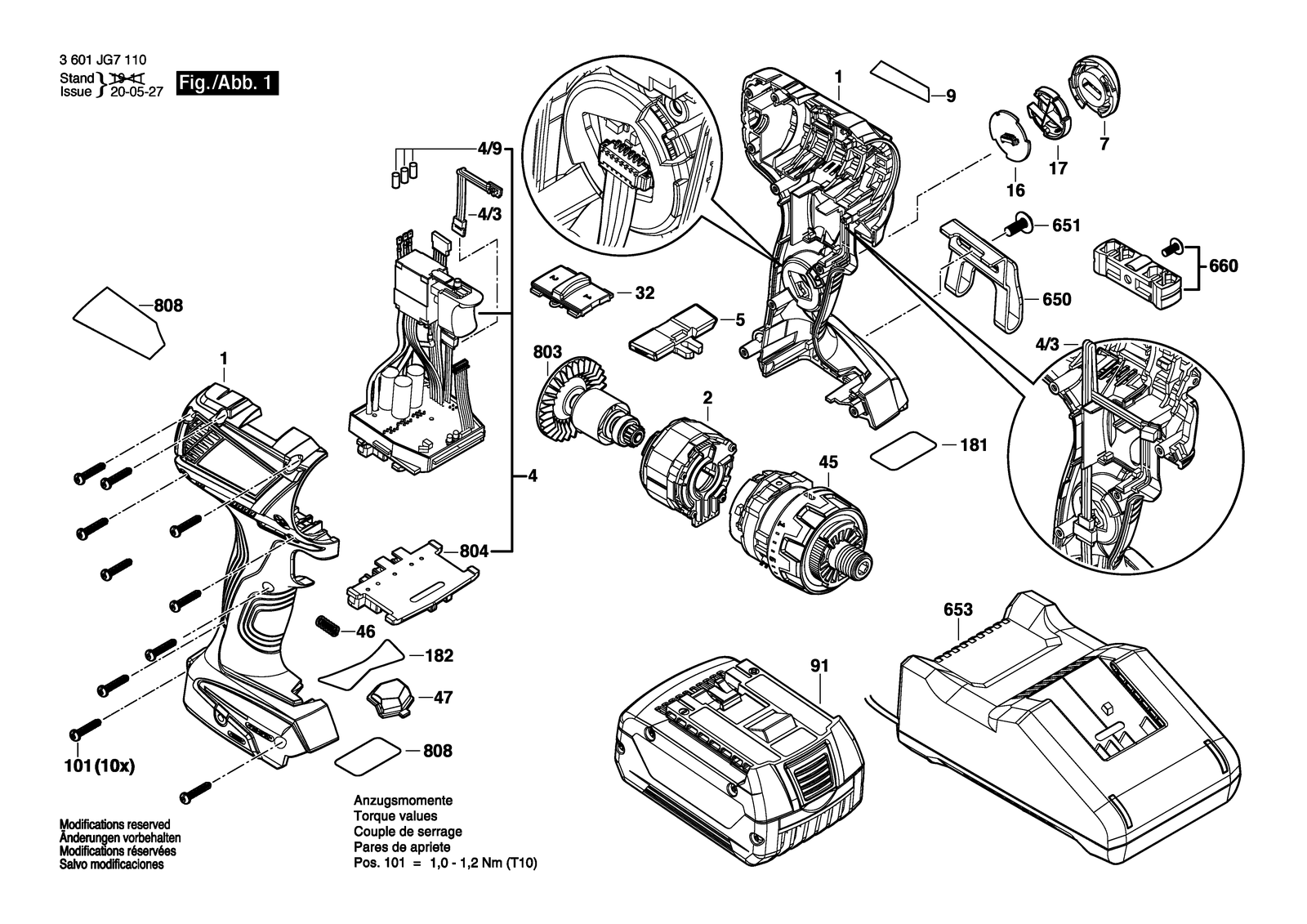 Bosch GSR18V-535FC parts diagram, sheet 1