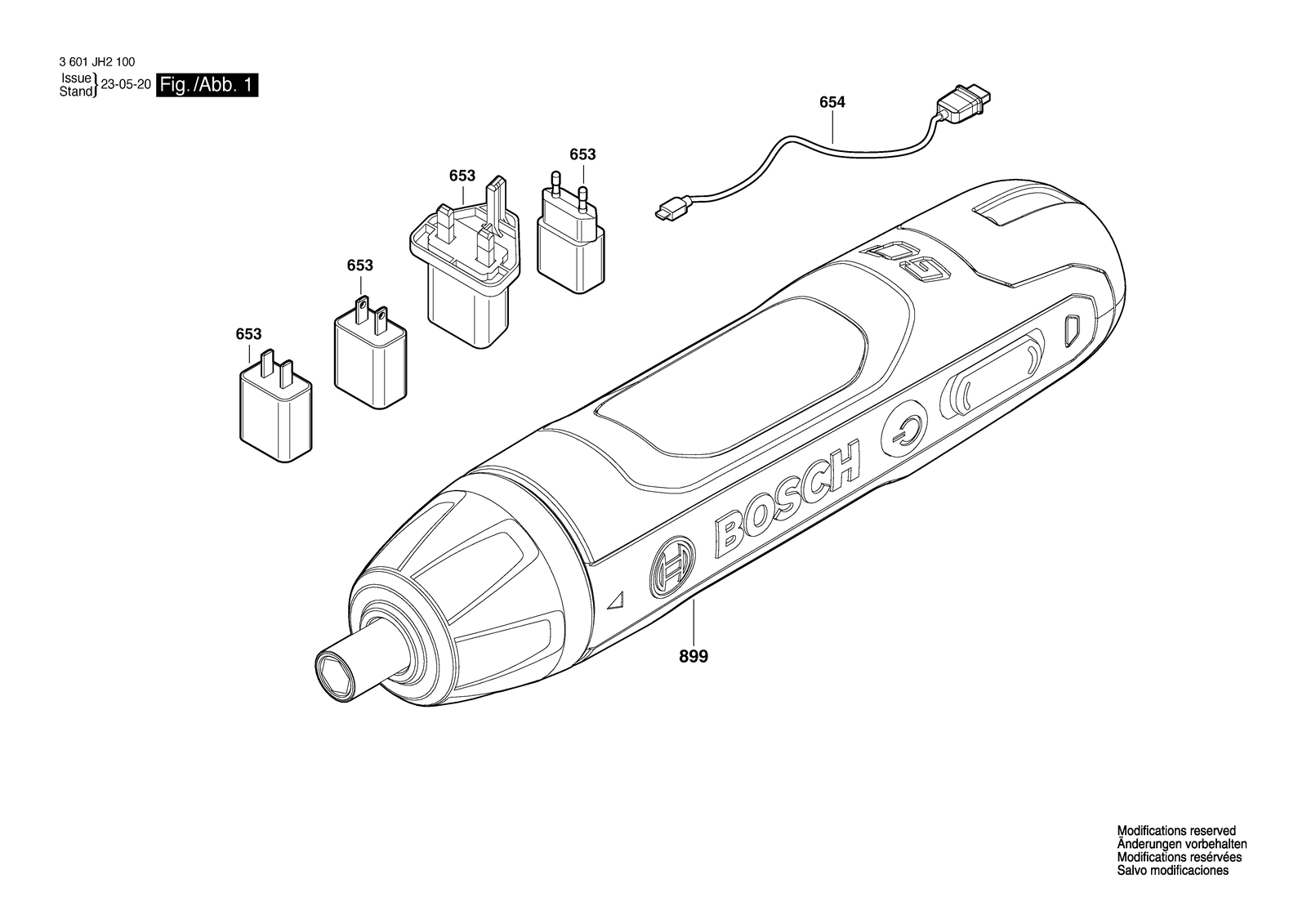 Bosch Bosch GO parts diagram, sheet 1