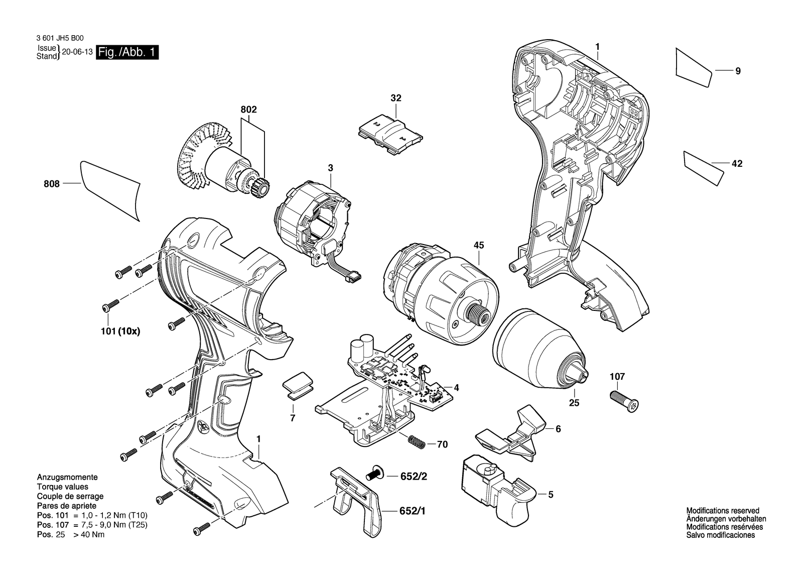 Bosch BACSDB-1 18V parts diagram, sheet 1