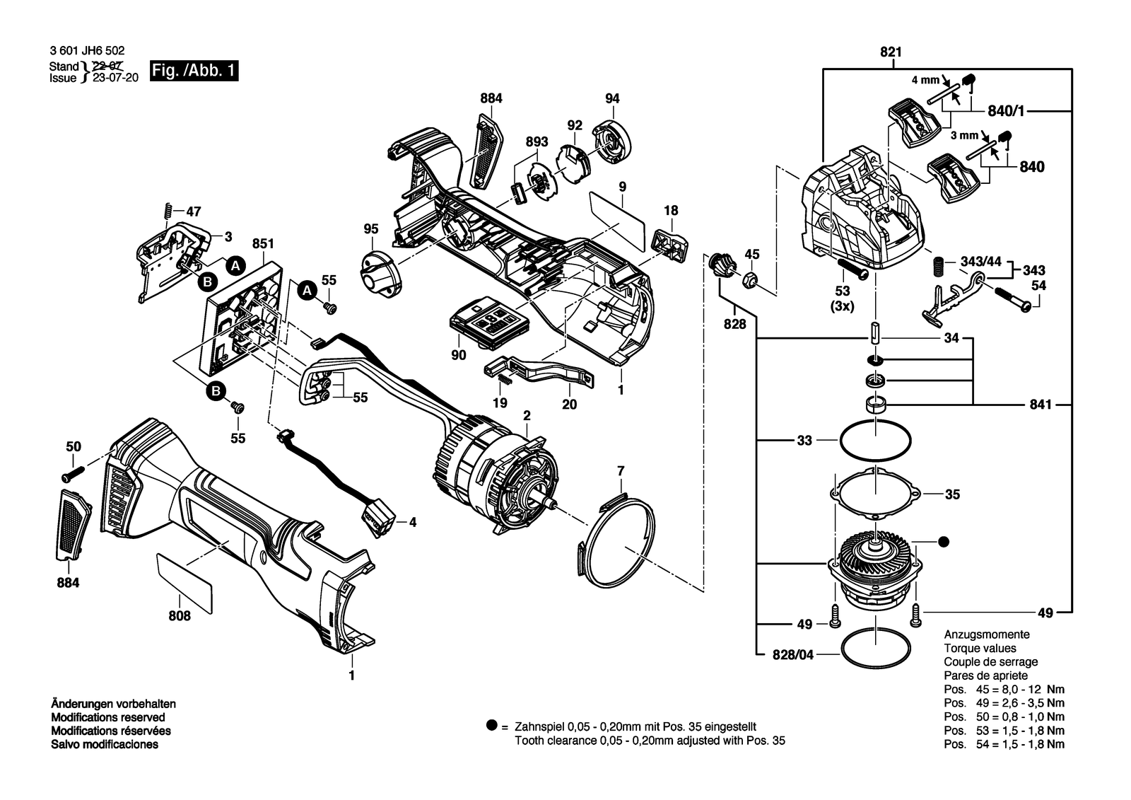 Bosch GWX 18V-15 SC parts diagram, sheet 1