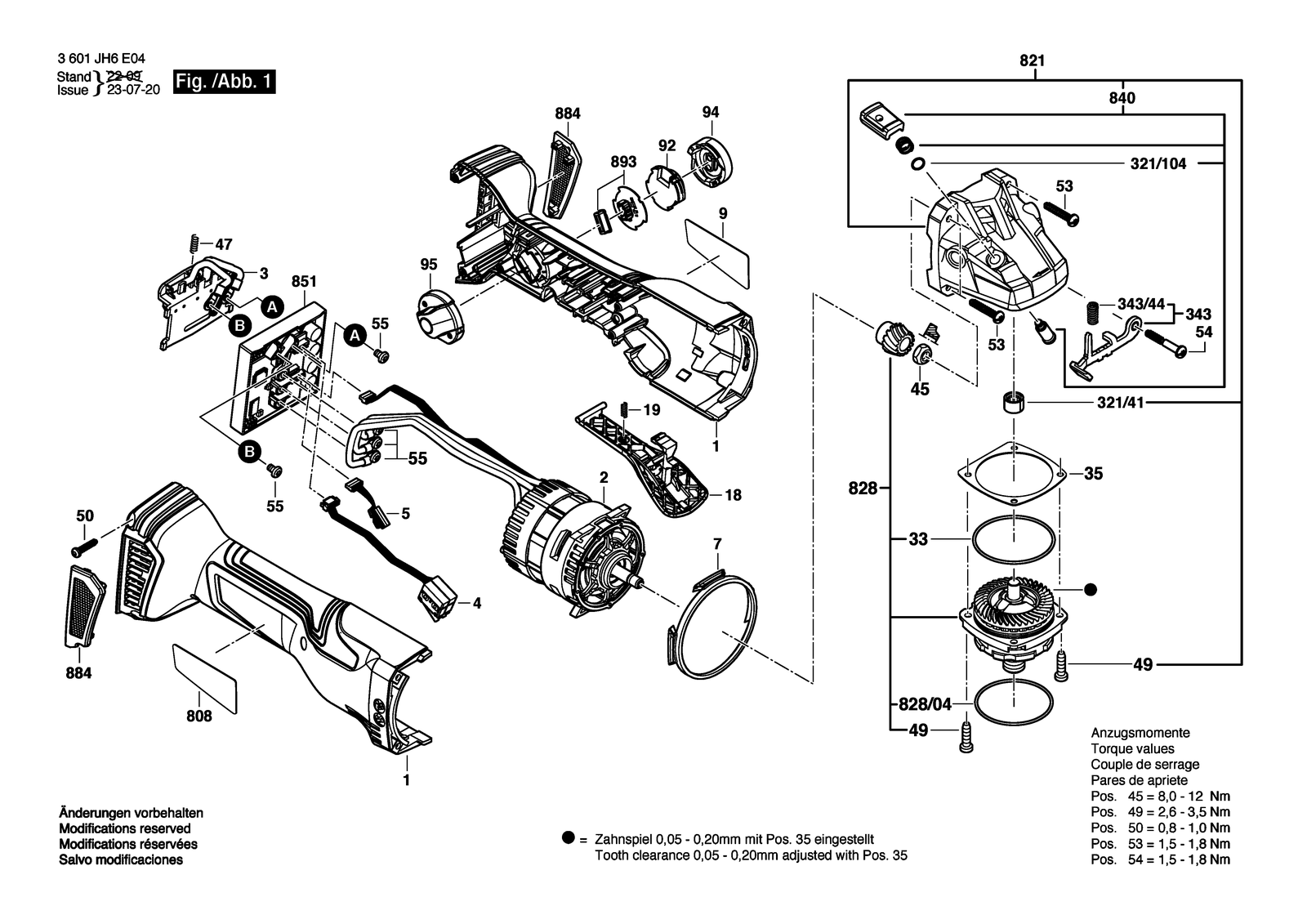 Bosch GWS 18V-180 PC parts diagram, sheet 1