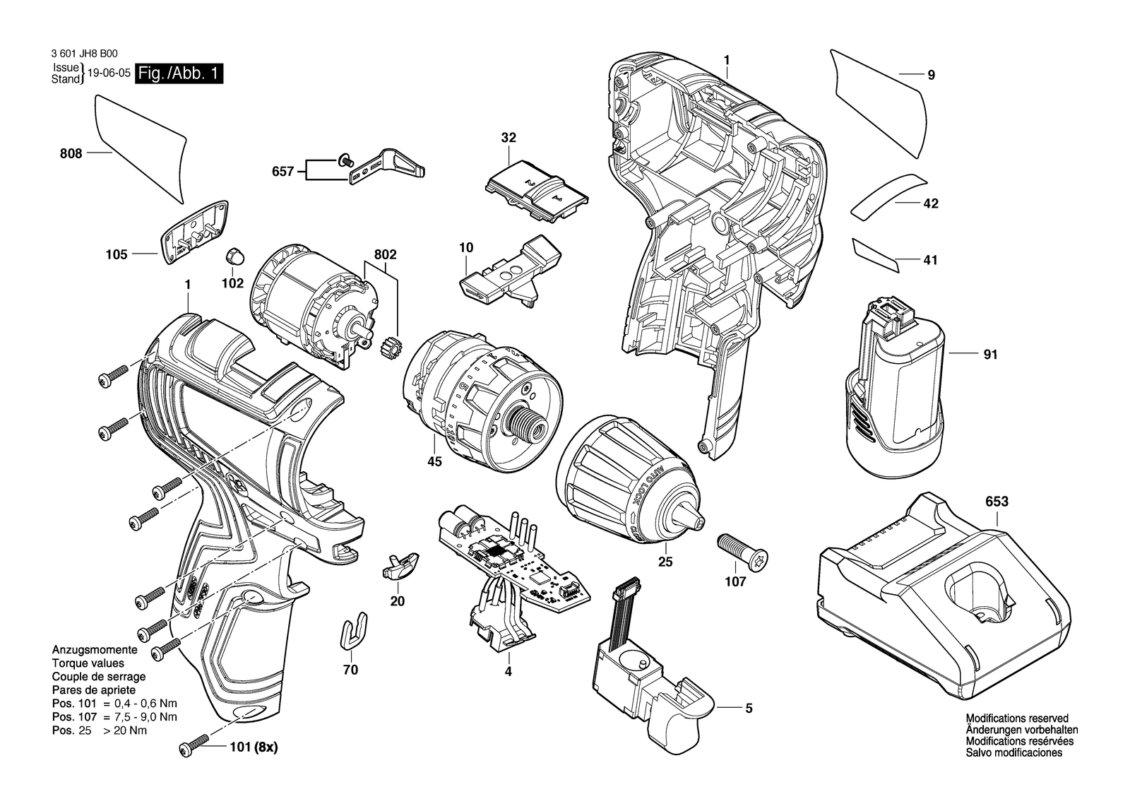 Bosch BACD-1 BL 12V parts diagram, sheet 1