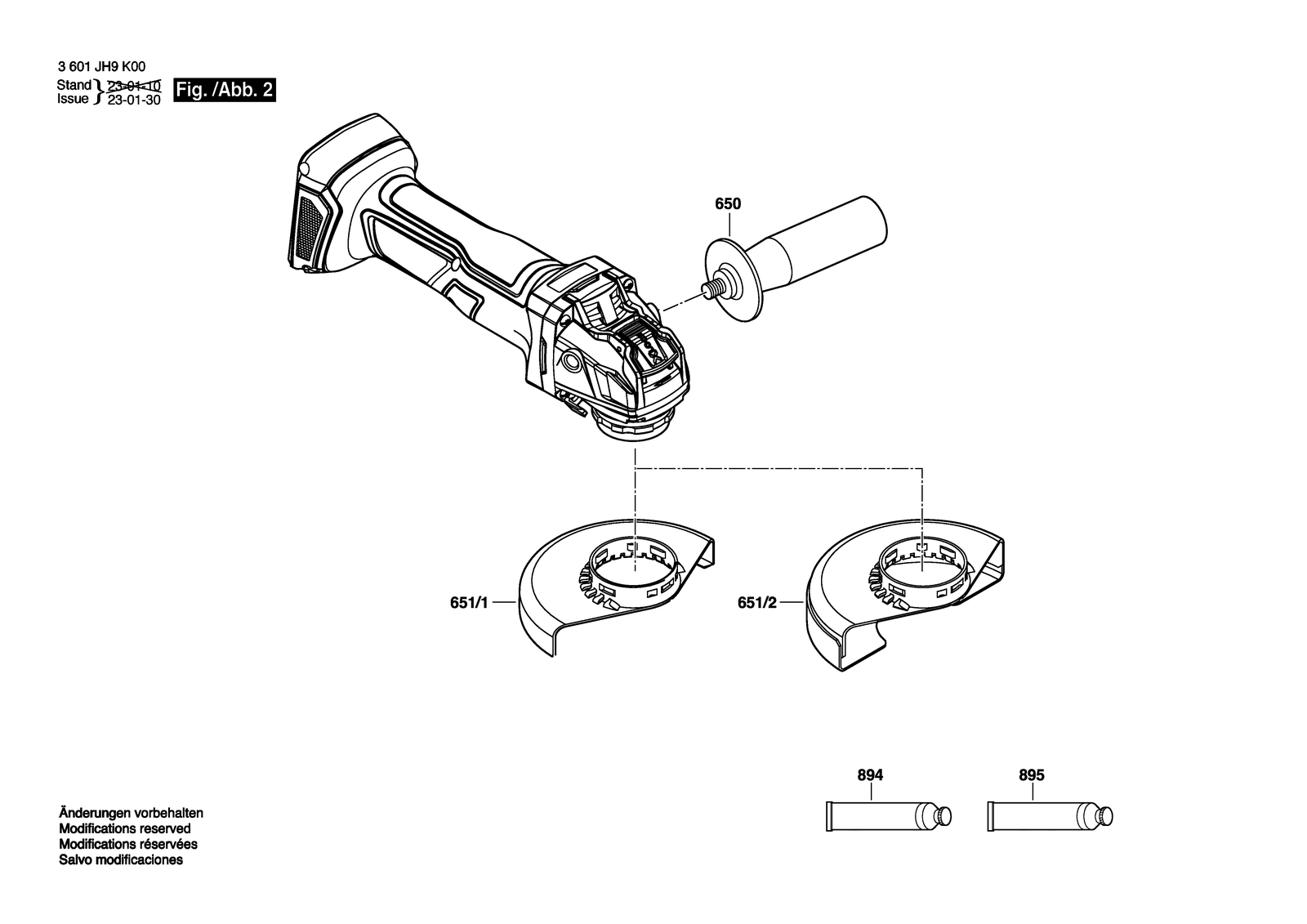 Bosch GWX 18V-7 parts diagram, sheet 2