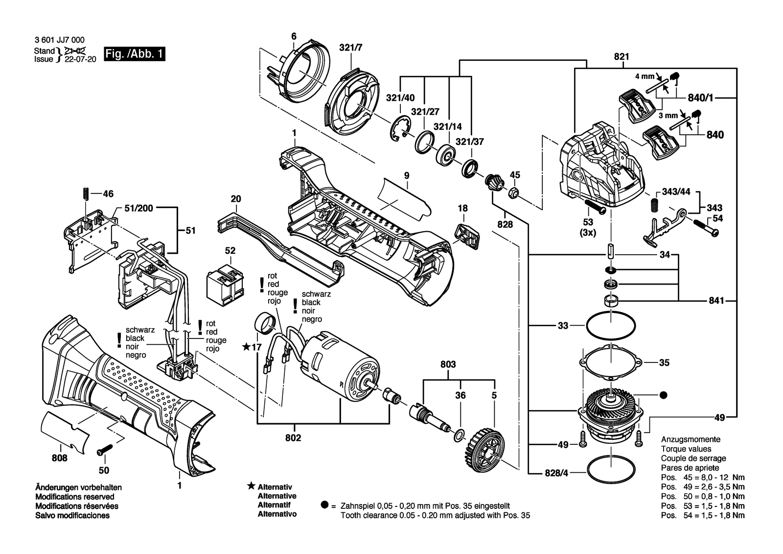 Bosch GWX 18V-8 parts diagram, sheet 1