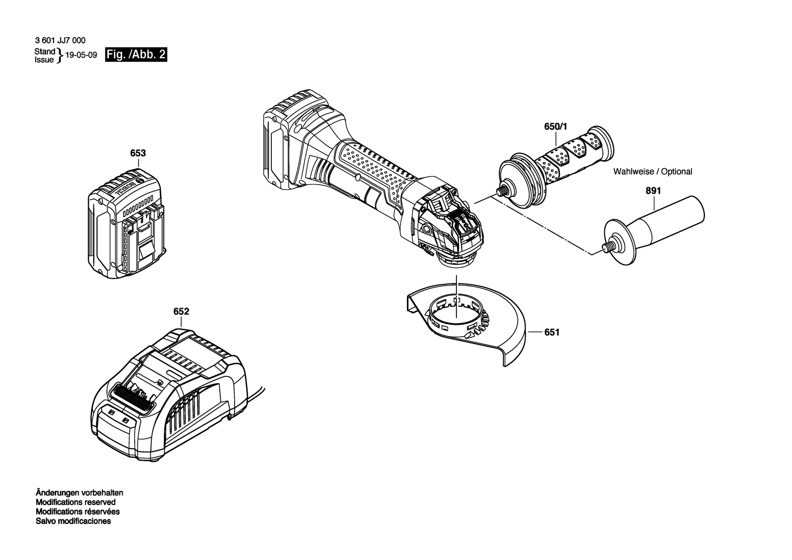 Bosch GWX 18V-8 parts diagram, sheet 2