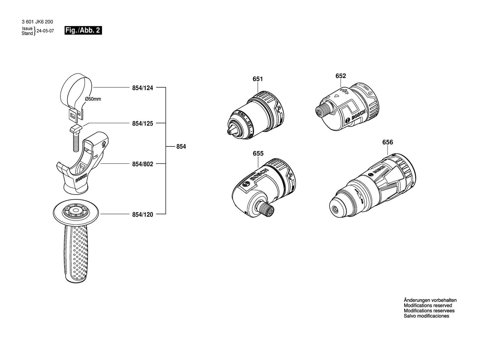 Bosch GSR 18V-90 FC parts diagram, sheet 2