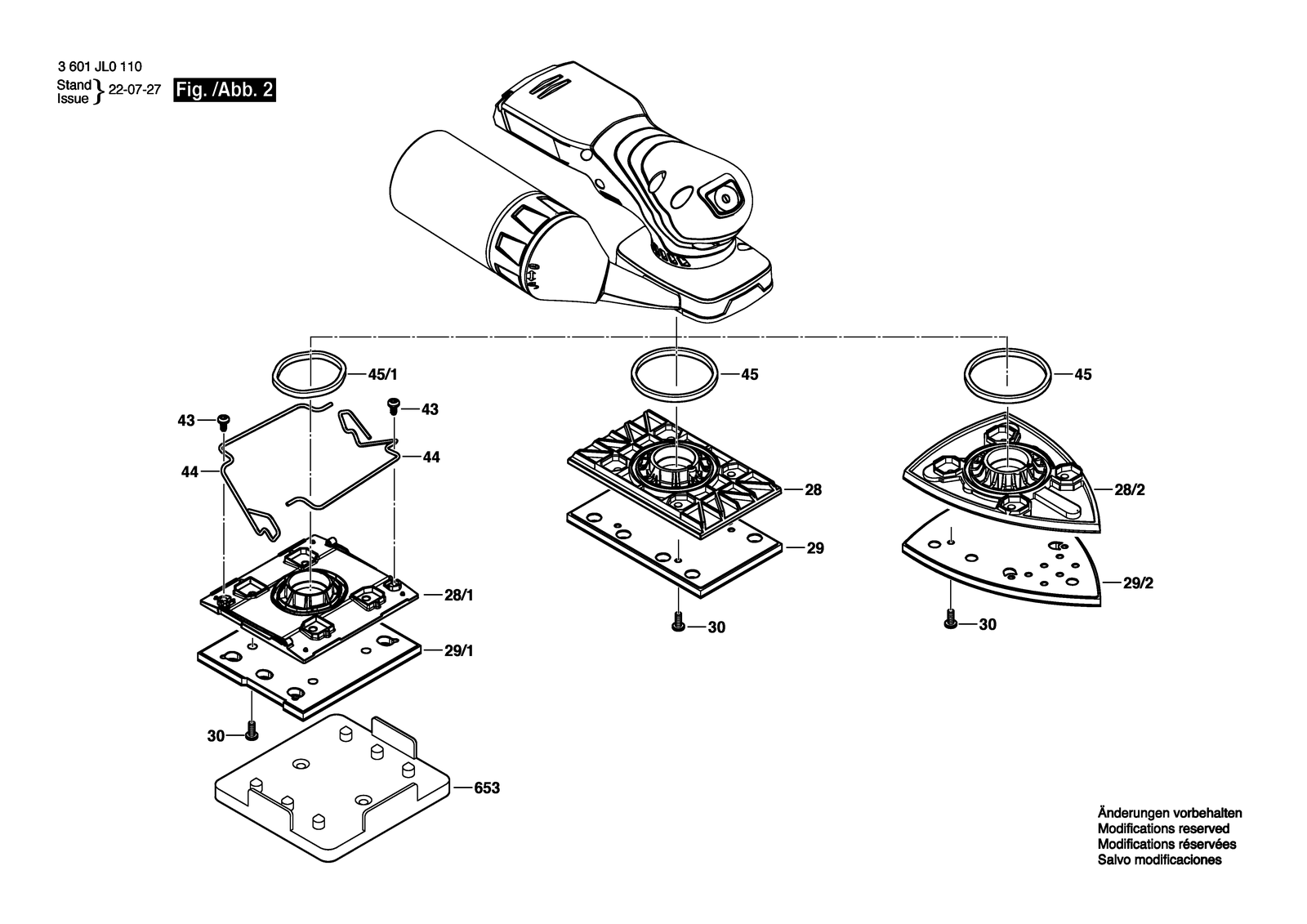 Bosch GSS 18V-13 parts diagram, sheet 2