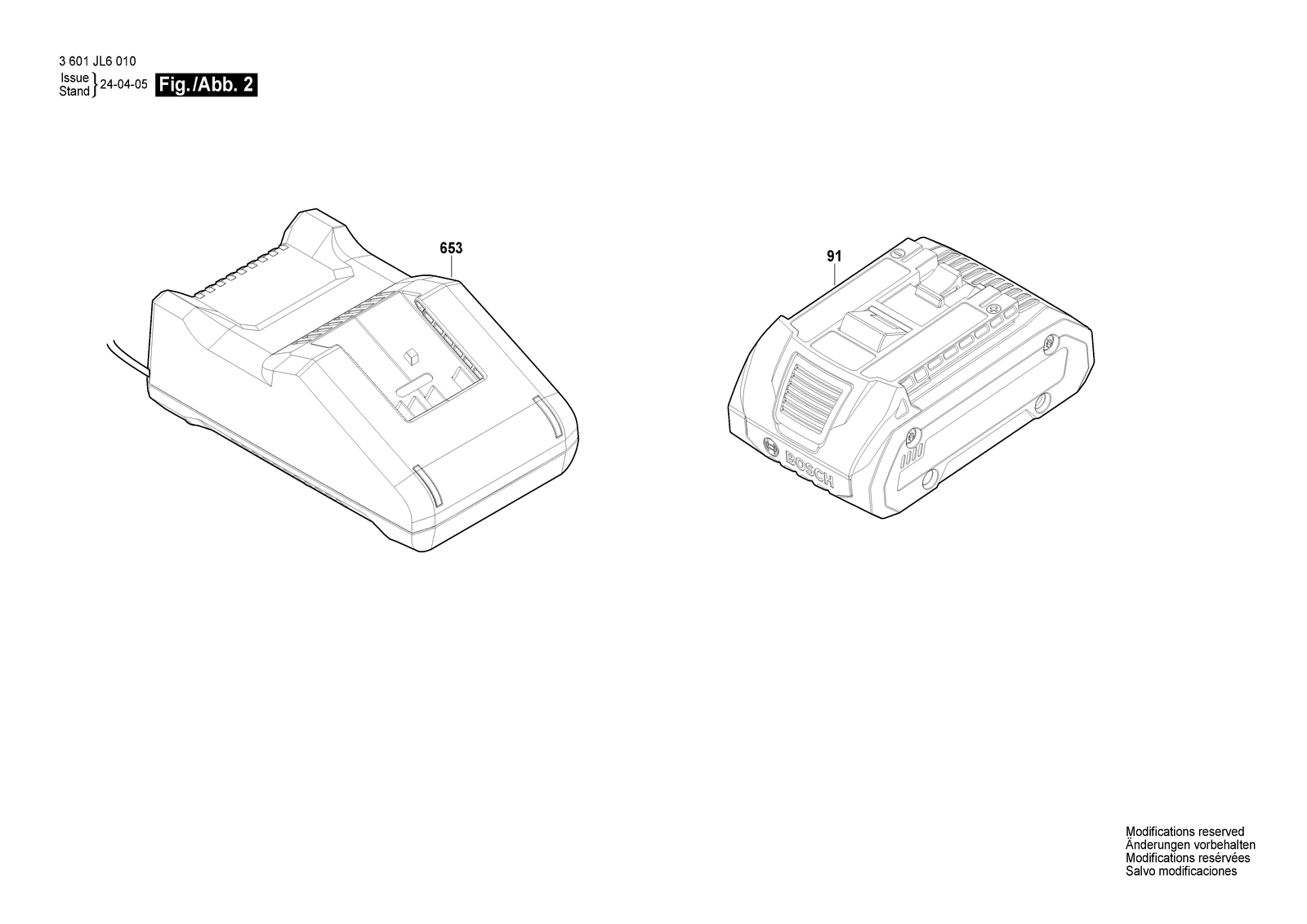 Bosch GDR 18V-1950 C parts diagram, sheet 2