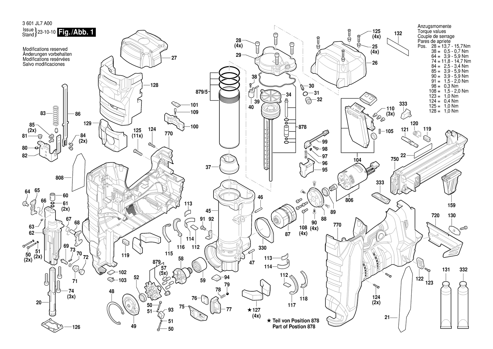 Bosch FXC 85 parts diagram, sheet 1
