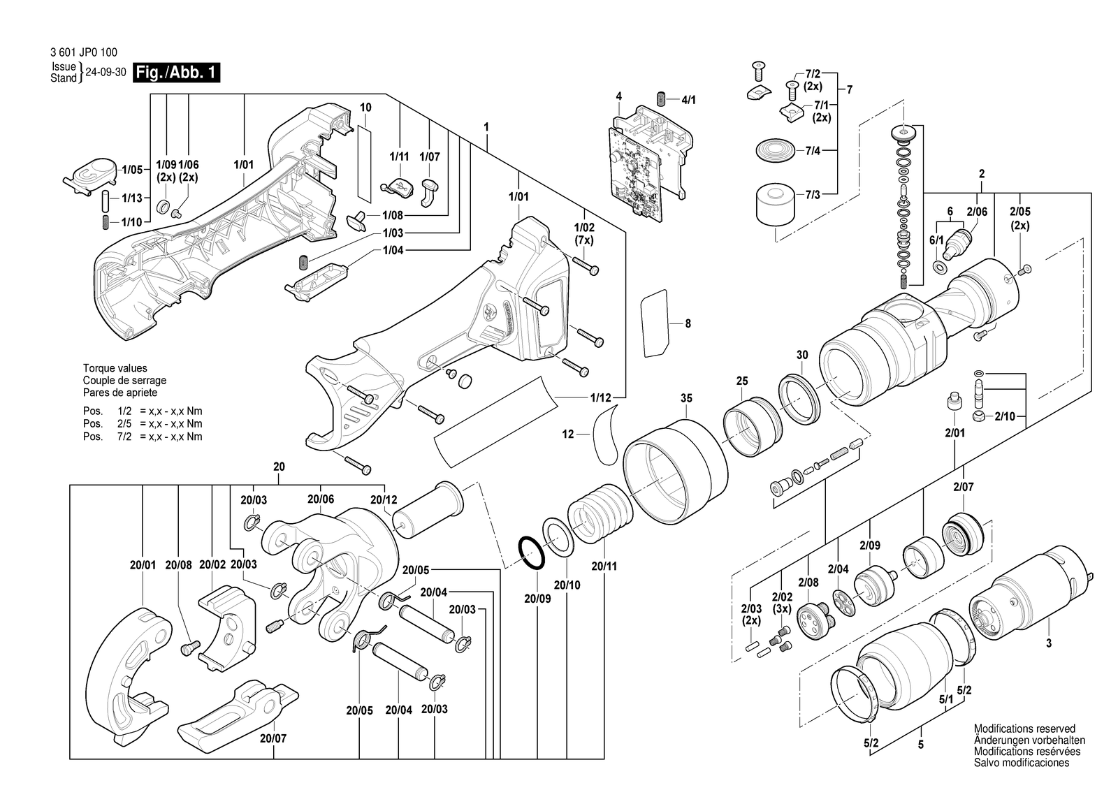 Bosch GPH 18V-60 parts diagram, sheet 1
