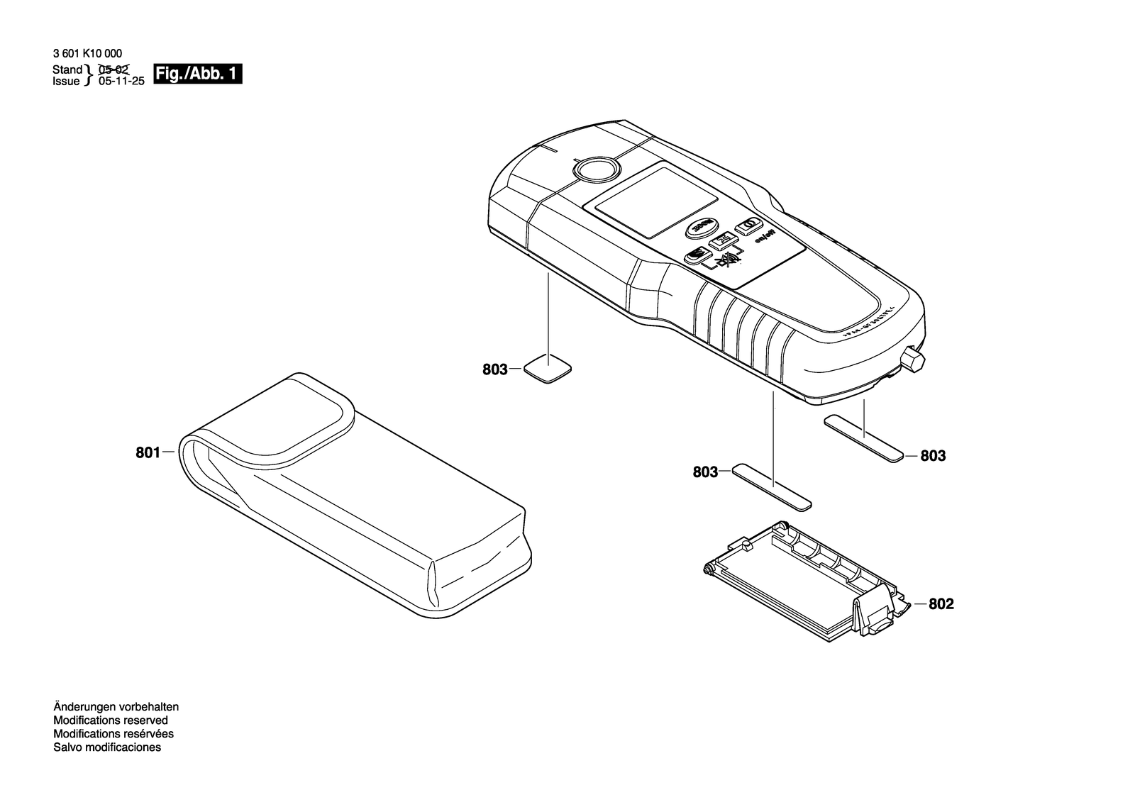 Bosch DMF 10 Zoom parts diagram, sheet 1
