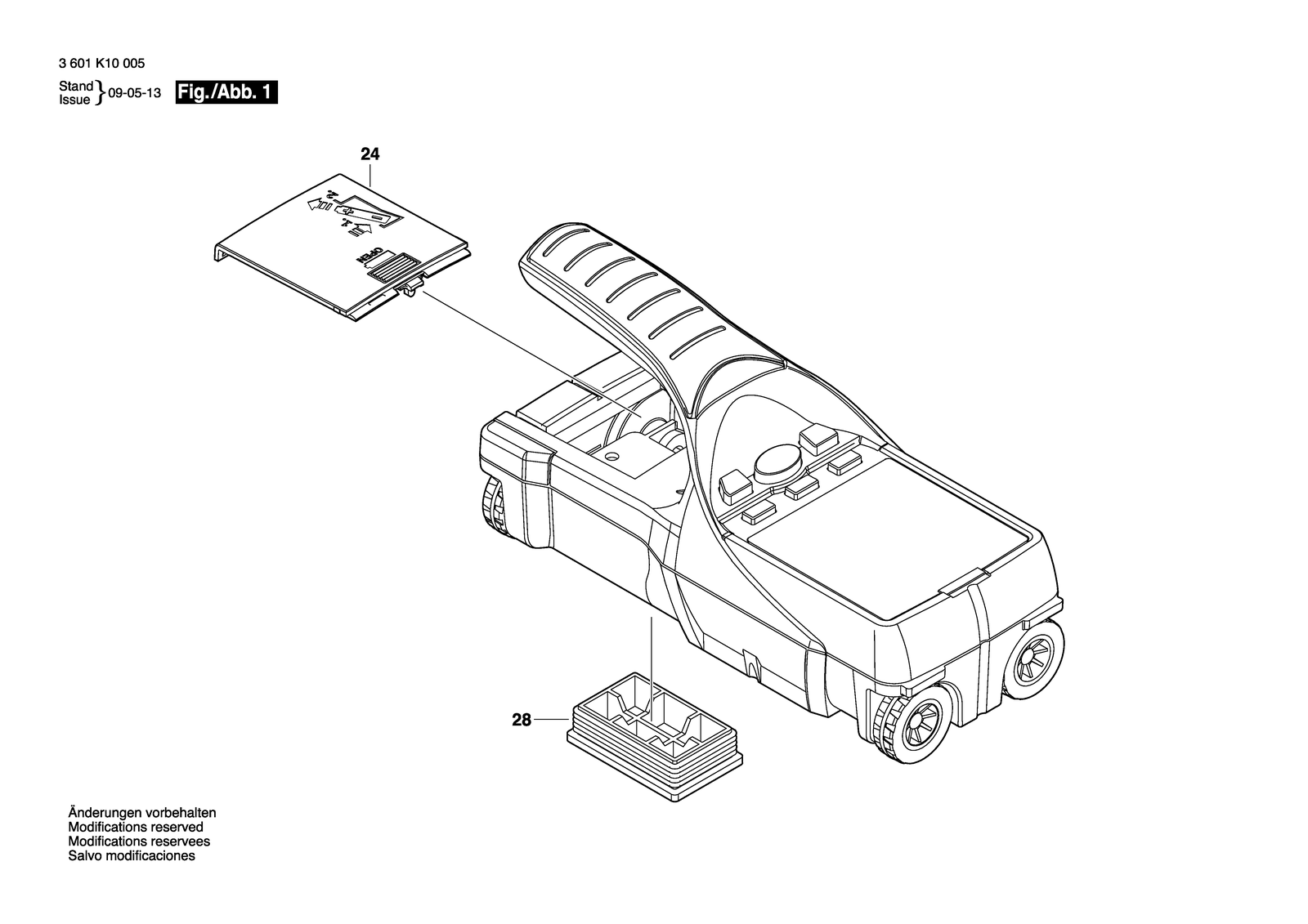 Bosch D-TECT 150 parts diagram, sheet 1