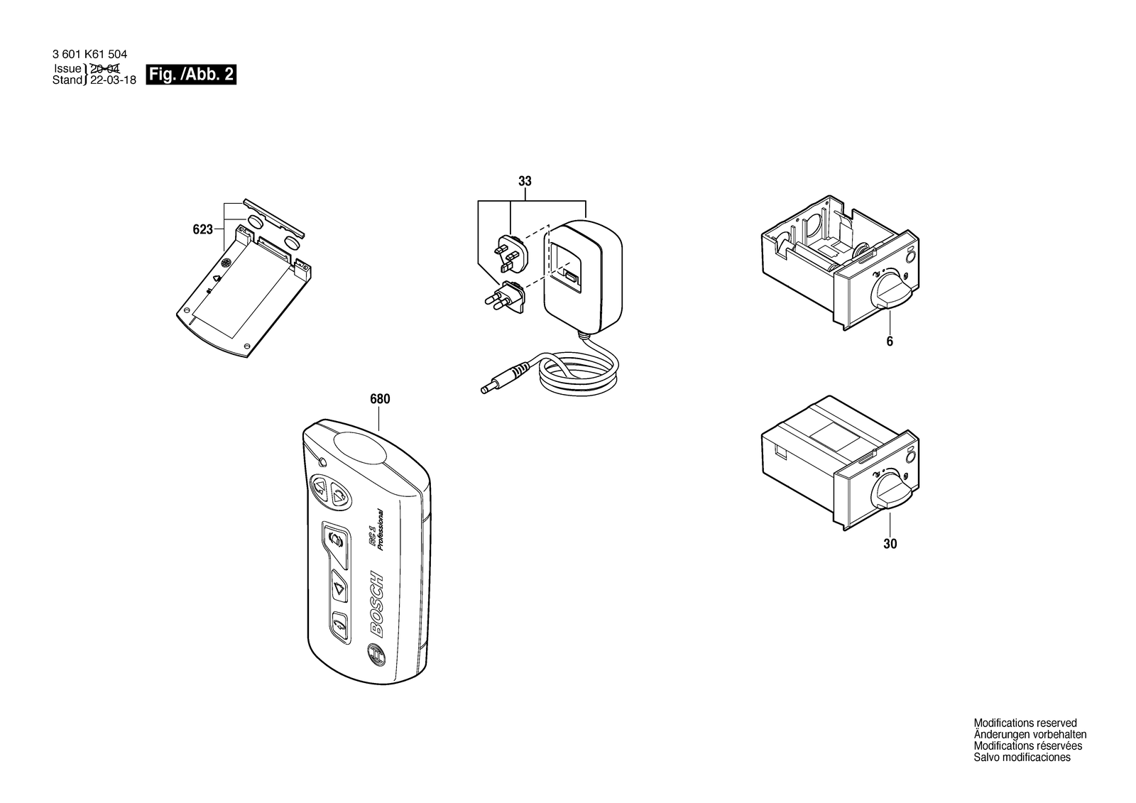 Bosch GRL 300 HV parts diagram, sheet 2