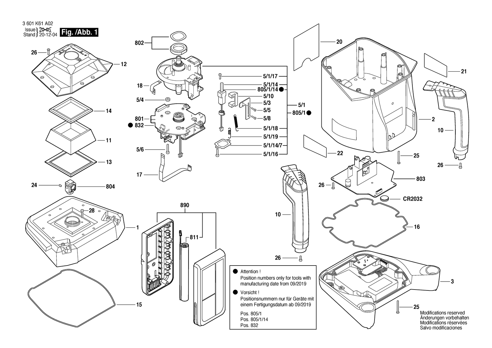 Bosch GRL 500 H parts diagram, sheet 1