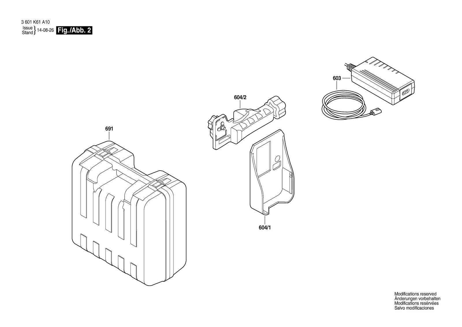 Bosch GRL 500 HV parts diagram, sheet 2