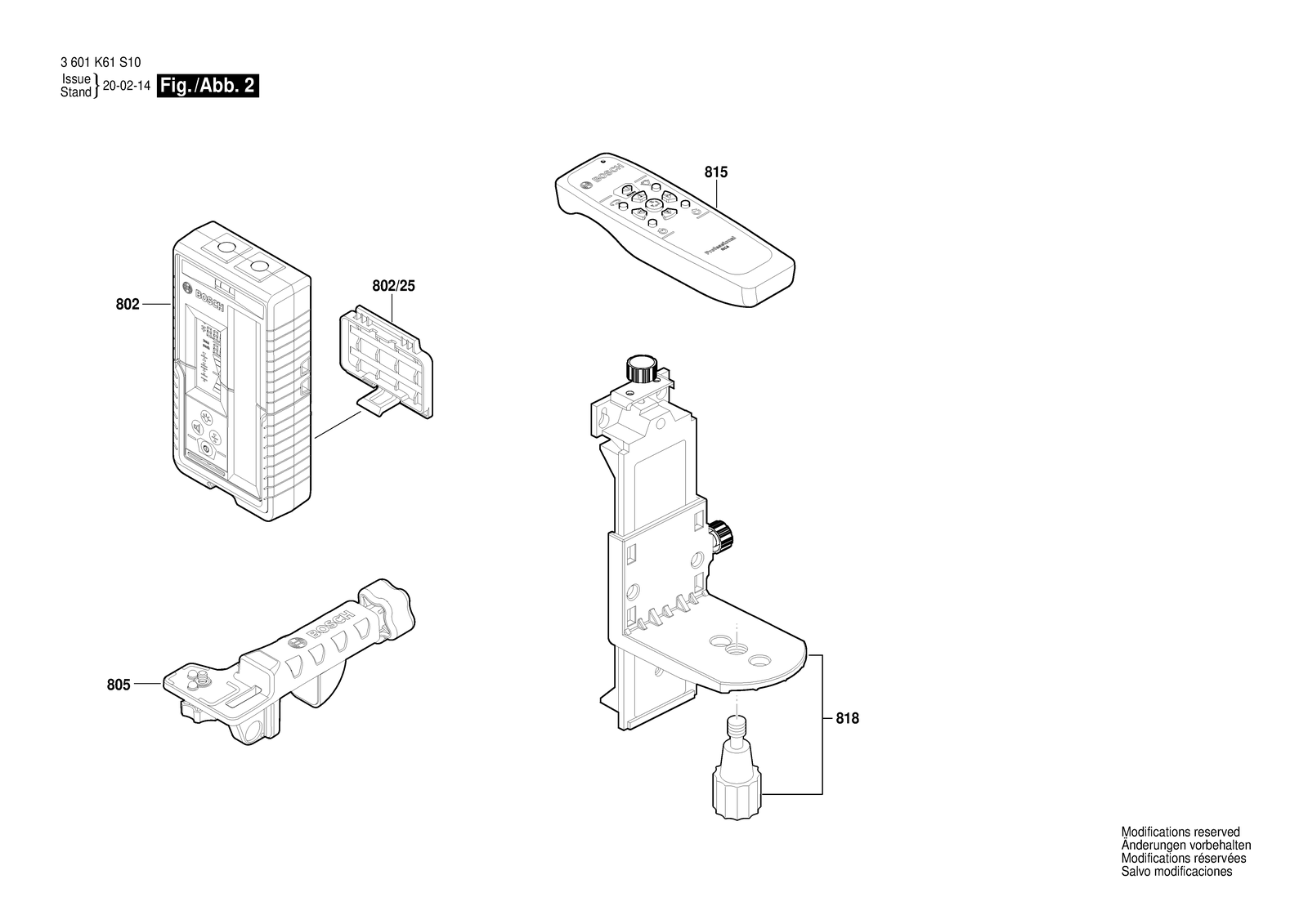 Bosch GRL 2000-40 HVK parts diagram, sheet 2