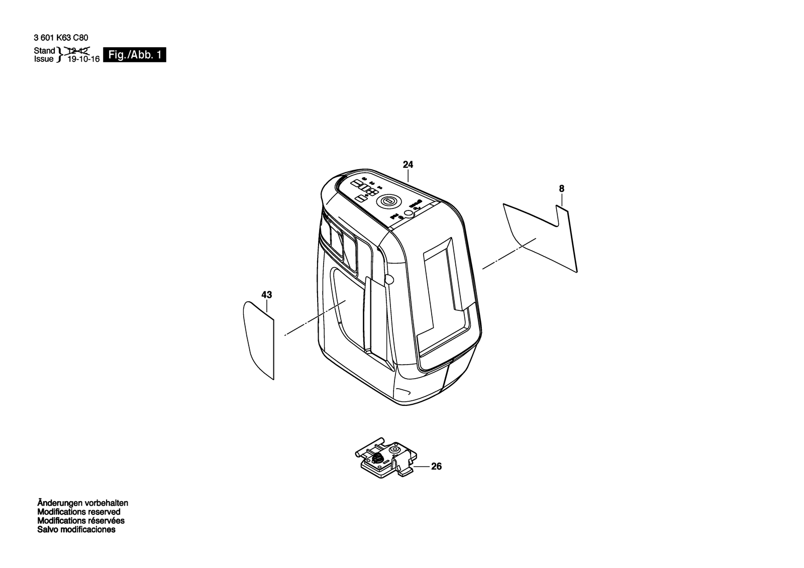 Bosch GLL 3 X parts diagram, sheet 1