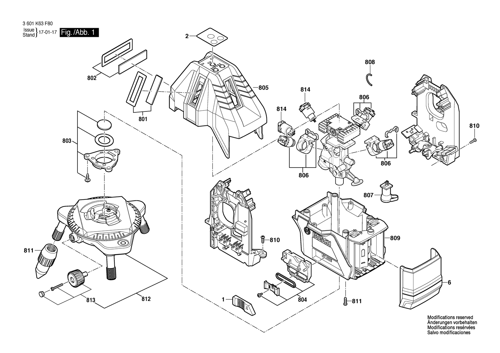 Bosch GLL 5-50 parts diagram, sheet 1