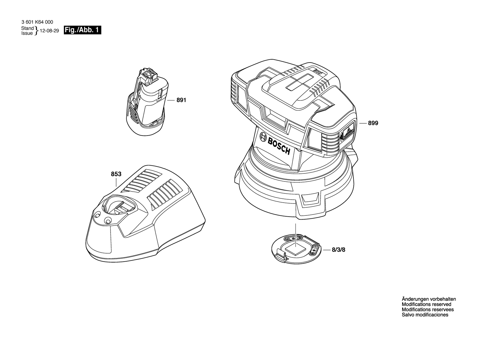 Bosch GSL 2 parts diagram, sheet 1