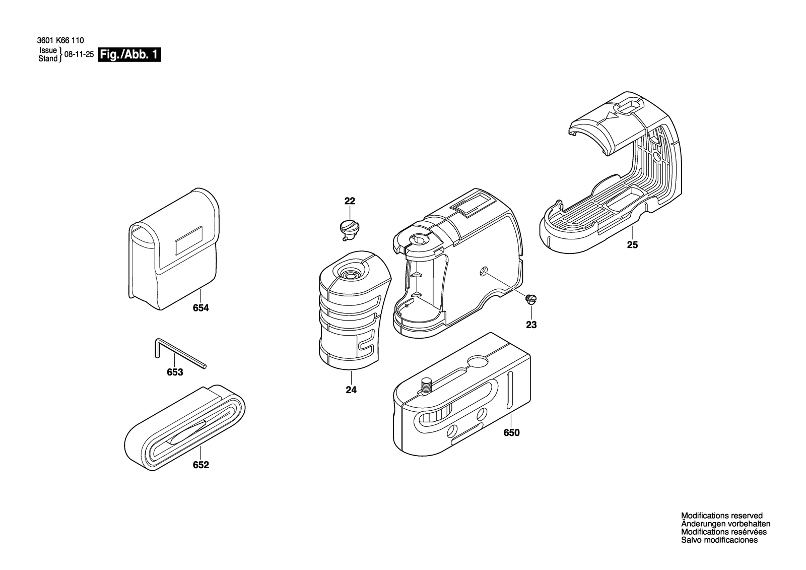 Bosch GPL 3 parts diagram, sheet 1