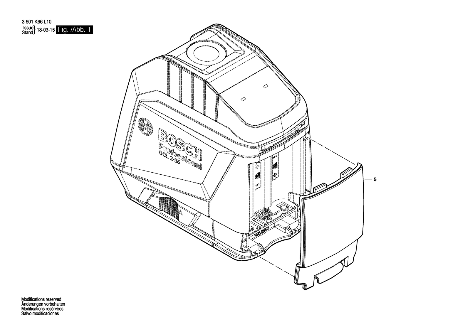 Bosch GCL 2-55 parts diagram, sheet 1