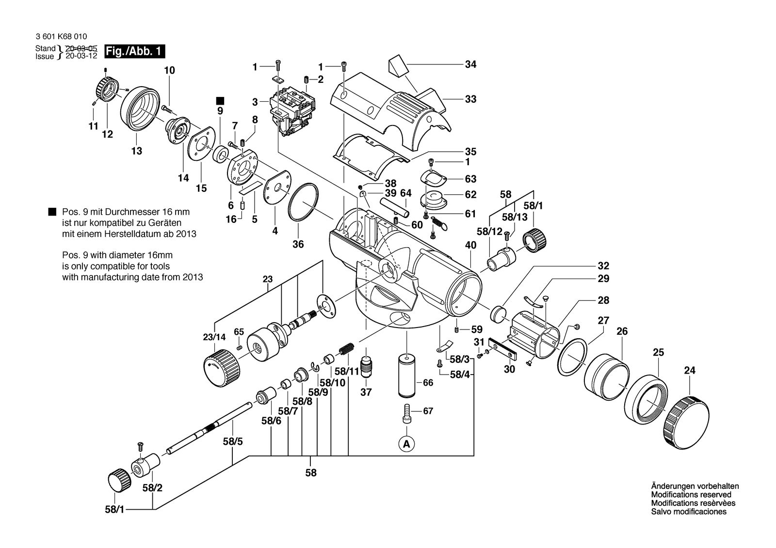 Bosch GOL 20 D parts diagram, sheet 1